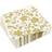 Gold Floral Paper Napkins for Anniversary Party 6.5 x 6.5 In, White, 100 Pack