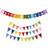 4-Piece Rainbow Happy Birthday Banner Set, Colorful Felt Pennant Flags for Party Decorations 8 Feet