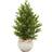 Nearly Natural 3 Olive Cone Topiary Artificial Tree Stone Planter UV 9320