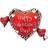Horror-Shop Valentinstag Folienballon mit Herzen Heliumballon als