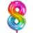 Horror-Shop Folienballon Zahl 8 Regenbogen Helium & Luftballon