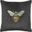 Paoletti Embroidered Bee Soft Velvet Pipe Complete Decoration Pillows Black (50x)