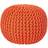 Homescapes Burnt Knitted Cotton Footstool Pouffe