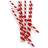 Kikkerland Retro Red Striped Paper Drinking Straws Cocktails Biodegradable 144PK