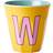 Rice melamin cup medium letter W 30 cl Yellow