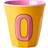 Rice melamin cup medium letter O 30 cl Yellow