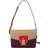 Dolce & Gabbana Purple Beige Red Leather Crossbody Purse Women's Bag