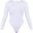 PrettyLittleThing Basic Cotton Blend Crew Neck Bodysuit - White