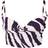 PrettyLittleThing Zebra Print Plisse Strappy Cowl Neck Top - Black