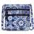 Vera Bradley Triple Zip Hipster Crossbody Bag Women in Island Tile Blue Blue/White Blue/White