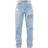 PrettyLittleThing Open Knee Boyfriend Jeans - Light Blue Wash