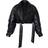 PrettyLittleThing Oversized Belted Hem Cropped Biker Jacket - Black