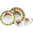 Vietri Old St. Nick Green Hat Dinner Set 4pcs