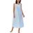 Eileen West Lace-Trimmed Cotton Ballet-Length Nightgown Blue Blue