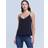 Jane V-Neck Spaghetti-Strap Silk Tank BLACK