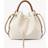 Marcie Drawstring Calfskin Bucket Bag MISTY IVORY