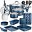 NutriChef NCCW20SBLU Cookware Set with lid 20 Parts