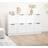 vidaXL 2 Gloss Engineered Wood White Sideboard