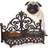 Relaxdays double raised dog bowl station, cast iron, stainless steel, tray