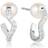 Sif Jakobs Ponza Creolo Medio Earrings - Silver/Transparent/Pearls