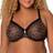 Curvy Couture Sheer Mesh Full Coverage Unlined Underwire Bra - Designer Leopard