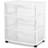 Sterilite 3-Drawer Cart Clear Portable Durable White Storage Cabinet 55.6x61cm