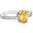 Jon Richard Rhodium Plated And Yellow Oval Cubic Zirconia Ring