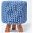 Homescapes Tall Cotton Knitted on Legs Foot Stool