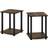 Furinno Simplistic Columbia Walnut/Black Small Table 39.6x39.6cm 2pcs