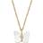 Fossil Butterfly Chain Necklace - Gold/Mother of Pearl/Transparent