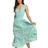 Roman Ditsy Floral Shirred Waist Maxi Dress - Green