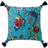 Paoletti Tree Of Life Faux Velvet Tasselled Kingfisher Cushion Cover Blue