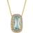 Elongated Sky Blue Topaz Diamond Yellow Gold Surround Pendant GP2300T