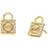 Michael Kors Logo Padlock Stud Earrings - Gold/Transparent