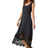 Roman Crochet Hem Stretch Midi Dress - Black