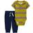 Carter's Baby's Striped Bodysuit Pant Set 2-piece - Yellow/Navy