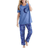 Dreams & Co Women's Graphic Tee PJ Set Plus Size - French Blue Tie Dye Moon