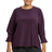 Roman Curve Cuff Detail Oversized Top - Plum