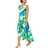 Roman Sleeveless Palm Print High Low Maxi Dress - Green