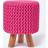 Homescapes Pink Tall Knitted on Foot Stool