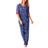 Dreams & Co Women's Print Pj Set Plus Size - Evening Blue Stars