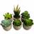 Oypla Set of 6 Artificial Succulent Mini Cactus Grass Plants