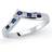 Jewelco London Silver blue CZ Channel set Alternating Wishbone Eternity Ring