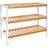 Songmics Bamboo Natural/White Shoe Rack 70x55cm