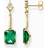 Thomas Sabo Sterling Silver Gold Plated Green Stone Earrings H2177-971-6