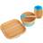 Square Bamboo Suction Baby Feeding Set 4pc Blue