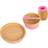 Round Bamboo Suction Baby Feeding Set 4pc Pink