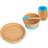 Round Bamboo Suction Baby Feeding Set 4pc Blue