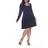 White Mark Jenara Dress Plus Size - Navy