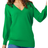 Roman Plain V-Neck Stretch Jumper - Green